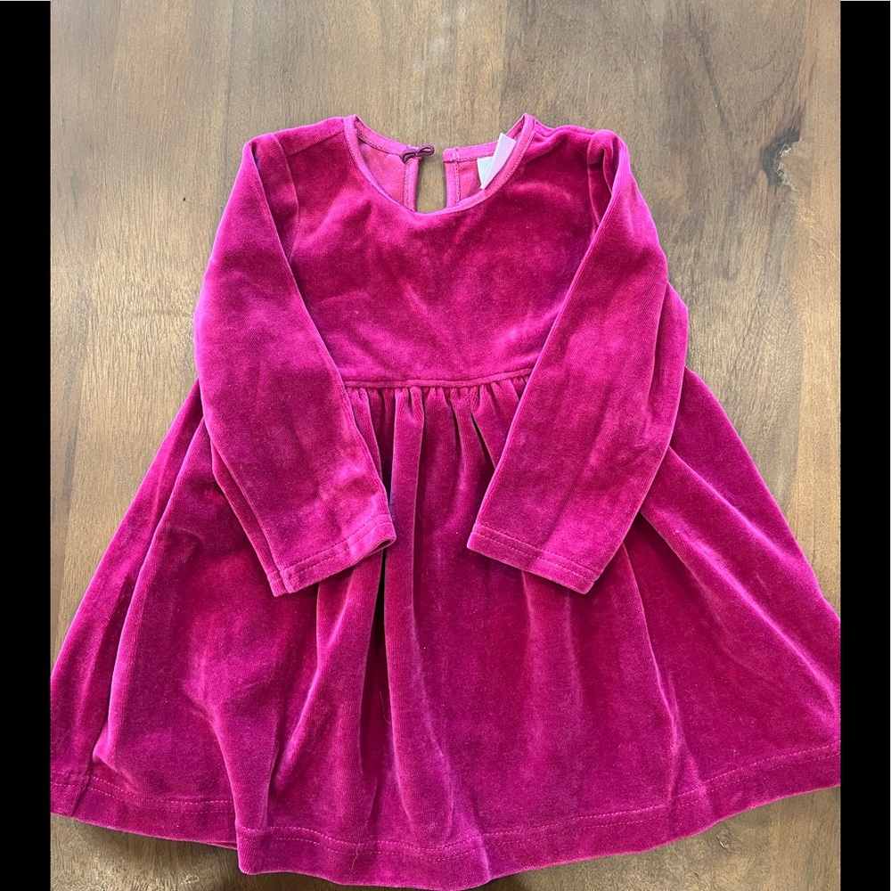 Hanna Andersson, mulberry velour dress, 12-18 mo, excellent condition